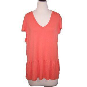Time and Tru Shirt Top 3XL 22 Peplum Short Cap Sleeves Comfy Butter Soft NWT
